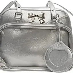 saz dekor Ita Bag PU Leather Women Backpack for Anime Dolls Display Shopping Halloween Silver-picture-31