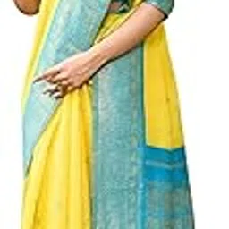sgf11 Women's Kanjivaram Soft Cotton Linen Silk Saree With Unstitched Blouse Piece-picture-30