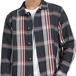 stitchx Men's Full Sleeve Overshirt Checkered Textured Shacket XS-2XL-picture-15