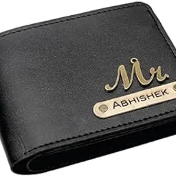 the magical gifts Customized PU Leather Wallet for Men and Boys | Customise Gifts for Men | Personalized Wallet with Name & Charm Purse (Black)-picture-11