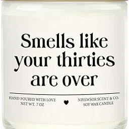 Niyewsor 40th Birthday Gifts Women Men, Forty Birthday Candle, 1985 40th Birthday Decorations for Women Men, 40 Year Old Bday Gifts for Friend, Sister, Wife, Husband, Handmade, 7oz-picture-53