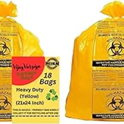 generic Heavy Duty Biohazard/BioMedical Waste Bag | 75 Micron Hygiene Bio Waste Bag | Printed Garbage Bags, Leak-Proof, Medical Grade (36 Count (Yellow), 21x24 Inch)-picture-21