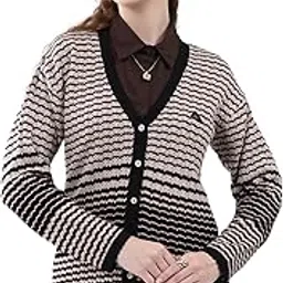 monte carlo Women's Regular Fit Cardigan | Self Design Pattern | Button Closure with Full Sleeves V Neck Winter Cardigan for Womens-picture-15