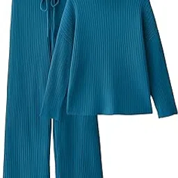 tysort Women’s Winter Woolen Turtleneck Sweater with Pajama | Warm Winter Wear Cord Set | Woolen Tracksuit Loungewear Set-picture-55