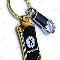 jdp novelty Metal Keychain for Advocate People with Small Hook Black and Gold Colour.-picture-48