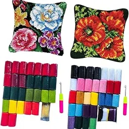 2 Pieces Latch Hook Kits DIY DIY Throw Pillow Cover for Home Decoration Baby Style C2 Latch Hook Pillow Kit Latch Hooking Rug Making | Needlecrafts & Yarn |Crafts-image-25