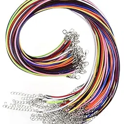 Ditya Crafts Necklace Rope/Thread with Multi Color and Adjustable Hook Assorted for Jewelry Making Design 8 * 9 * 3 Each 20"-image-16