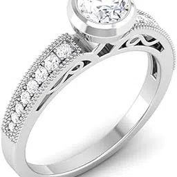 avsar 14k (585) White Gold Ring for Women-picture-30