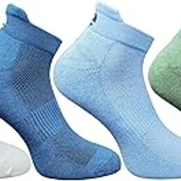 ecosync Socks for Men Combo Pack | Comfortable Cotton Socks for Man & Women | Bamboo Ankle Length Sports & Gym Wear | Stylish Socks | Men Fashion | Dark Grey, Light Peach, Olive, Sky Blue | Pack of 4 image 1
