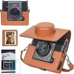 wogozan Carrying Case for Fujifilm Instax Wide Evo Instant Film Camera, Protective Case PU Leather Case for Instax Wide Evo Case with Adjustable Shoulder Strap (No Camera) - Brown-picture-17