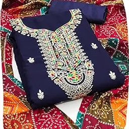 ethnicjunction Women's Georgette Embroidered Unstitched Salwar Suit Dress Material with Dupatta-picture-16