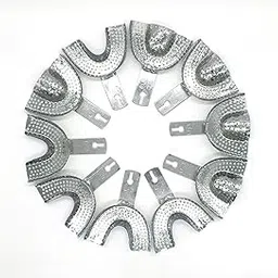ADDLER Dental Metal Impression Tray INDIAN Set of 10 Pcs. (L3 size) LOWER 5 Pcs AND UPPER (U3 size) 5 Pcs for DOCTORS/STUDENTS.-picture-15