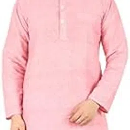 latest chikan Men's Cotton Solid Regular Long Kurta - Casual Ethnic Wear-picture-51
