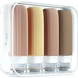 VAJIN Travel Bottles Kit for Toiletries Organizer BPA Free 90ml Silicone Size Containers Portable Split Bottle Accessories for Conditioner Shampoo Lotion - 4 Pack, Multicolor-picture-31