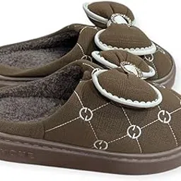 capznmore Cute Bow Wool Fur Slippers Cozy Indoor House Shoes for Women Soft Plush Lining, Non-Slip Sole, Warm & Lightweight Design - Perfect for Winter, Bedroom-picture-14