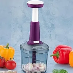 Kitchen Pro Manual Food Chopper with 6 Stainless Steel Blades, 1100ml Large Capacity, Push Lock Feature, Turquoise and Red, for Vegetables and Fruits-picture-11