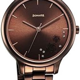sonata Blush Quartz Analog Brown dial Stainless Steel Strap Watch for Women-87050QM01-picture-4