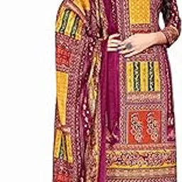 dravinam trends Women's Pakistani Printed Pashmina Unstitch Salwar Suit Dress Material with Pashmina Printed Shawl Dupatta-picture-30