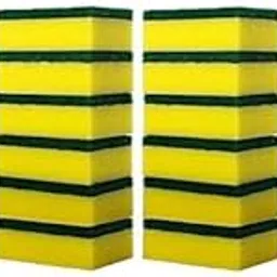 Multi-Purpose Cleaning Sponge Scourer (6 X 8 cm, Large, Multicolour) Bartan dhone wala Spong fatafat baratn saf pek of 10 image 1