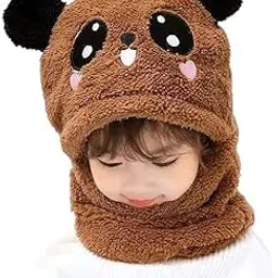 Kids Winter Hat Monkey Caps for Baby Girls Boys Woolen Knitted Beanie Cap Neck Scarf Toddler Soft Plush Fleece Full Cover Ear Caps (Age 2 Yrs to 6 Yrs Freesize)-picture-28