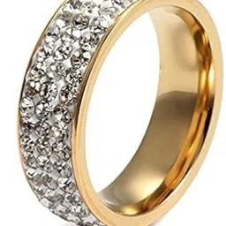 Amisha Hub Stylish Diamond Ring For Men And Women|Proposal Couple Band Ring|Five Row Diamond Ring|Jewellery|Finger Accessories-image-90