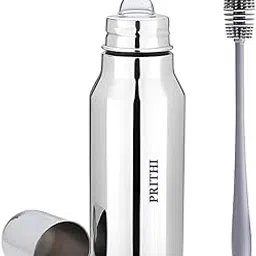 Prithi Home's and Kitchen Stainless Steel Feeding Bottle with Silicone Cleaning Brush (Deluxe 350 ml)-picture-15