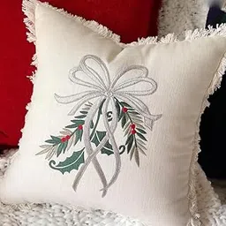 THE CURTAIN FACTORY Merry Cotton Beautiful Embroidered Cushion Cover 18x18 inches.Pack of 2-picture-25