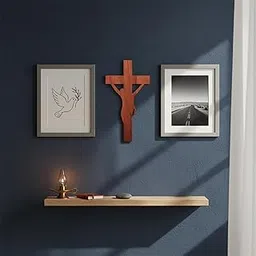 Ritwika's Wooden Jesus Christ Cross Cutout Symbol for Wall Hanging, Church Prayer Room, Home Spiritual Decor and Gift to Loved Ones, MDF Art Piece | Size Starts From 6 Inch (Height), Set of 1-picture-38