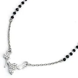 maira 18 Inch 925 Sterling Silver Valentine Floral Necklace Mangalsutra Gift for Women-picture-16