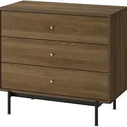 MARIAS KOMMERCE RÅDMANSÖ Chest of 3 Drawers, Brown Walnut Effect, 90x48x81 cm (35 3/8x18 7/8x31 3/4 ")-picture-19