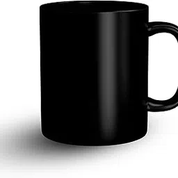 Ohio Plain Black Ceramic Coffee Mugs for Daily Use Microwave Safe Cylindrical, 325ml-picture-22