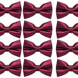 Neck Bowtie Tuxedo for Men Adjustable Solid Satin Pre-tied 12 Pcs Wedding Party-picture-22