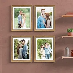 Art Street Set of 4 Premium Couple Photo Frame/Wall Hanging for Home Décor - Wood Brown-picture-26