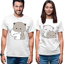 hangout hub HH81 Men & Women T shirts |Round Neck T-Shirt| Regular Fit | Half Sleeves | Cotton | Couple Tshirts for Couple |Pack of 2|Couple T-Shirts-picture-51