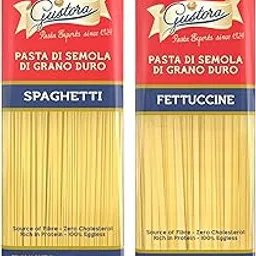 Gustora Durum Wheat Spaghetti & Fettucine Pasta Combo Pack Of 2 I Made of Durum Wheat Semolina I Rich In Protein And Fibre I Zero Cholesterol I Vegetarian Pasta I Cooking Time 10 Min - (500 gm X 2)-image-53