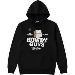 ThemeBeans Men's Howdy Guys Graphic Print Fleece Hoodie, Black, Casual Pullover Sweatshirt-picture-42