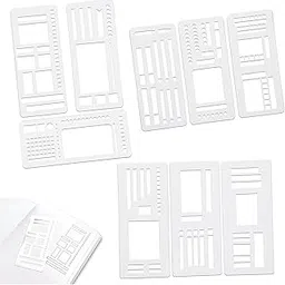 Haoser 9 Pcs Flexible Planner Stencils Set for Journaling | Reusable Plastic Record Templates for Dot Grid Notebooks | Checklist, Drawing & Drafting Stencil (5.31 x 2.36 Inch)-picture-28