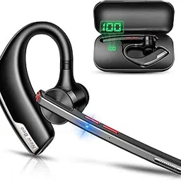 new bee Bluetooth Headset, Wireless Bluetooth Earpiece for Cellphone with 500mah Charging Case 80h Playtime V5.2 Dual Mic Noise Cancelling Hands-Free Earphones for Office Driver-picture-16