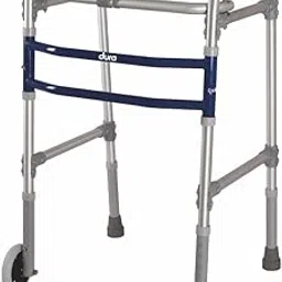 Vissco Dura Max Walker (Aluminium) With Straight Wheel for Elderly & Physically Challenged, Foldable,Light Weight & Adjustable Height (Grey)-image-44