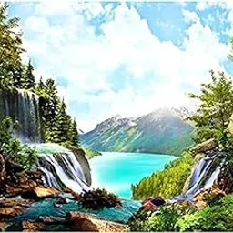 Diamond Painting Kit, 40x30 Cms, Full Drill, 5D Crystals, Home Wall Decor Gift Set (Revier Side J40016)-image-85