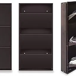 Metal Shoe Cabinet for Home with Doors & Lock| Wall Mount Metal Shoe Rack for Home | Space Saving Chappal Sandal Shoe Organizer Stand (21 Inch, 3 Shelf)-picture-24