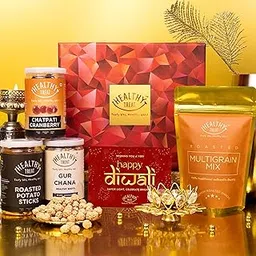 Healthy Treat Diwali Glow Gift Hamper | Roasted Snacks Gift Box with Crystal Diya and Greeting Card | Diwali-Gift Hampers | Sweet and Savory Snacks Hamper | Wholesome Corporate Gifting | Healthy Snacks Deepawali Gift Hamper for Gifting-picture-22