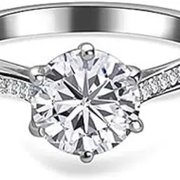 goldhartz 925 Sterling Silver Moissanite Ring In Platinum Overlay Sterling Silver 1.33 Ct 1.237 Ct.-picture-32