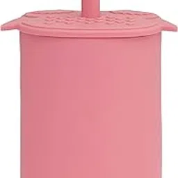GUCHIGU Mini Cup + Straw Training System - 100% Silicone Training Cup for Infants + Toddlers | Reusable Portable Baby Sippy Drinking Cup for Kids | BPA Free | Cute Owl Shape (Pink)-image-40