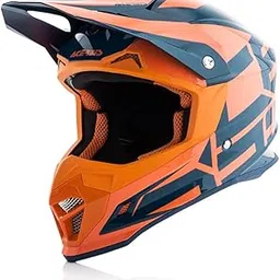 Acerbis Profile 4 Off-Road Riding Helmet: Adjustable Sunpeak | DualFlow Ventilation | Hypoallergenic Lining | ECE/ISI/DOT Certified | Blue/Orange Color-picture-16