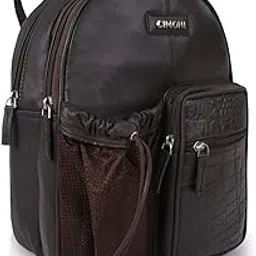 cimoni Premium Genuine Leather Backpack 15 Liters 15.6 IN Classic Executive Office Bag Adjustable Shoulder Straps Water Resistant Leather Storage Bag-picture-12