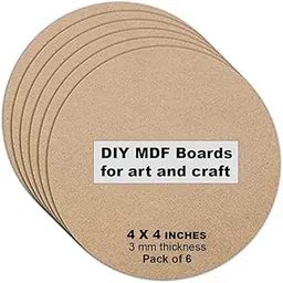 VIHAN HANDICRAFT 4-Inch Round MDF Art Boards – Pack of 6 Natural Wooden Circles – Perfect for Craft, Painting, and Resin Work-picture-36