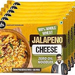 Yu Foodlabs 100% Whole Wheat Jalapeno Cheese Instant Noodles - Pack of 6 - Zero Preservatives Zero Oil Zero Maida & Zero MSG - Atta Noodles Ready in 6 Mins - Veg - 420 gram (70g x 6) - Yu-image-19