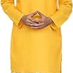 youth ride Men's Solid Straight Kurta Pyjama Set Churidaar Pyjama Set Ideal for All Occasions,Yellow (M)-picture-22