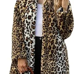 Womens Winter Warm Lapel Faux Fur Fuzzy Coat Jacket Overcoat-image-94